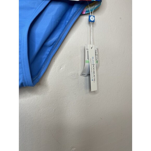 Bleu Rod Beattie WomenS 8 Medium Bikini Bottom Blue Floral Fold Over Waist NWT - Picture 3 of 5